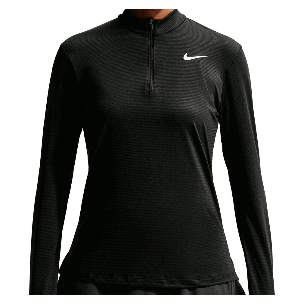 Women's Dri-Fit Victory 1/2 Zip Long Sleeve Tennis Top,Apparel,Nike,,,Tennis Express,HF6586-010_5