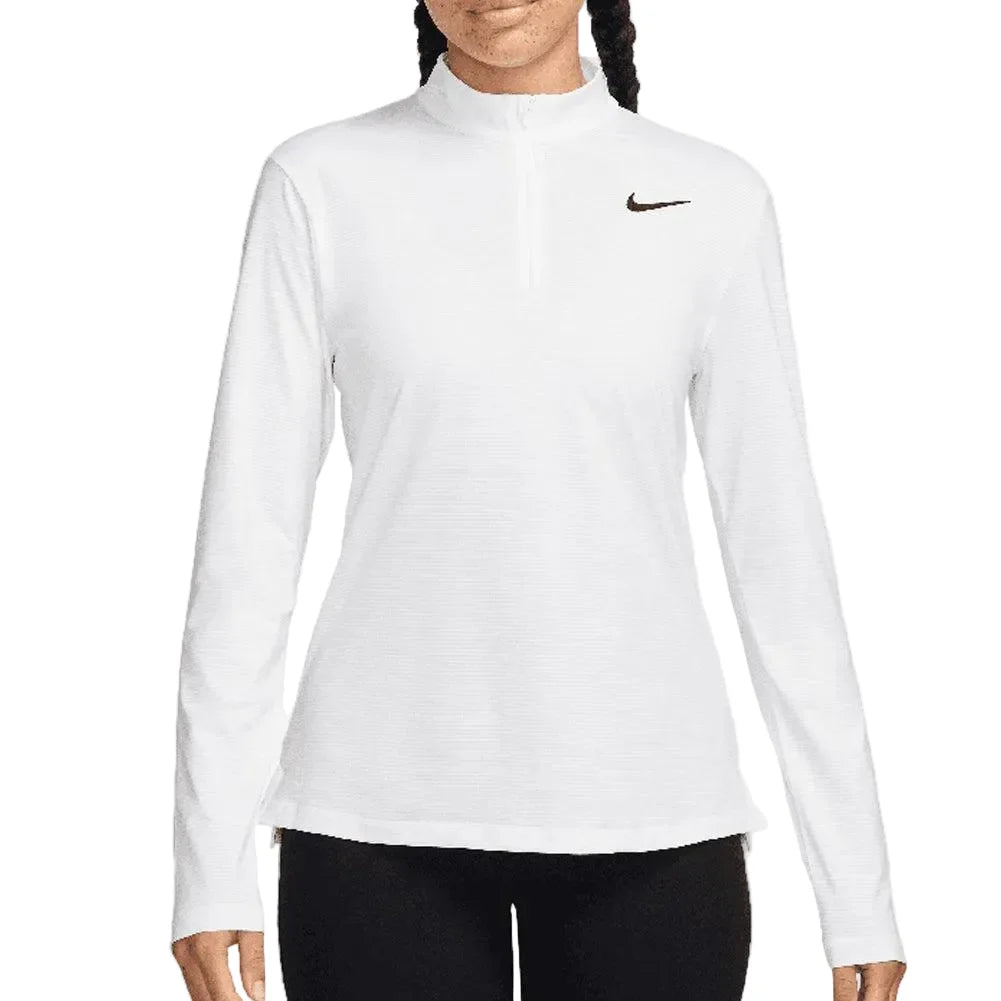 Women's Dri-Fit Victory 1/2 Zip Long Sleeve Tennis Top-Apparel-Nike-HF6586-100-Tennis Express
