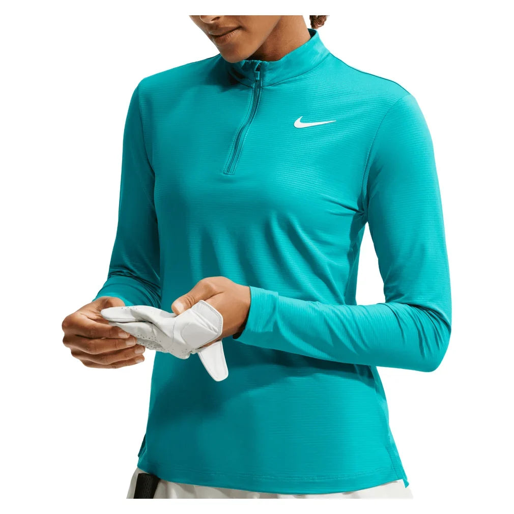 Women's Dri-FIT UV Victory 1/4-Zip Tennis Top Energy and White, Nike, Energy/White, Tennis Express, HF6586-300H26-ENERGY-WHITE-1