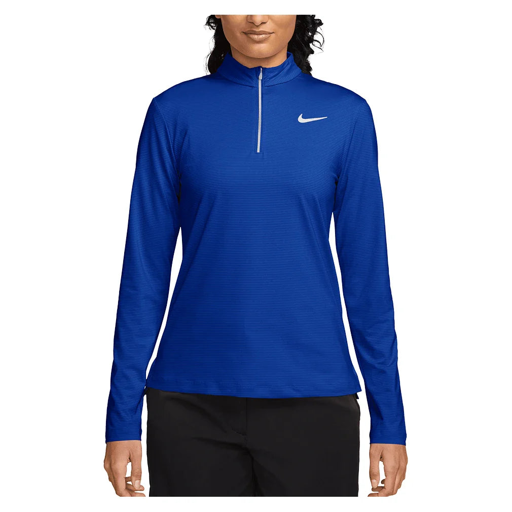 Women's Dri-FIT UV Victory 1/4-Zip Tennis Top Old Royal and White,Apparel,Nike,Old Royal/White,XS,Tennis Express,HF6586-417
