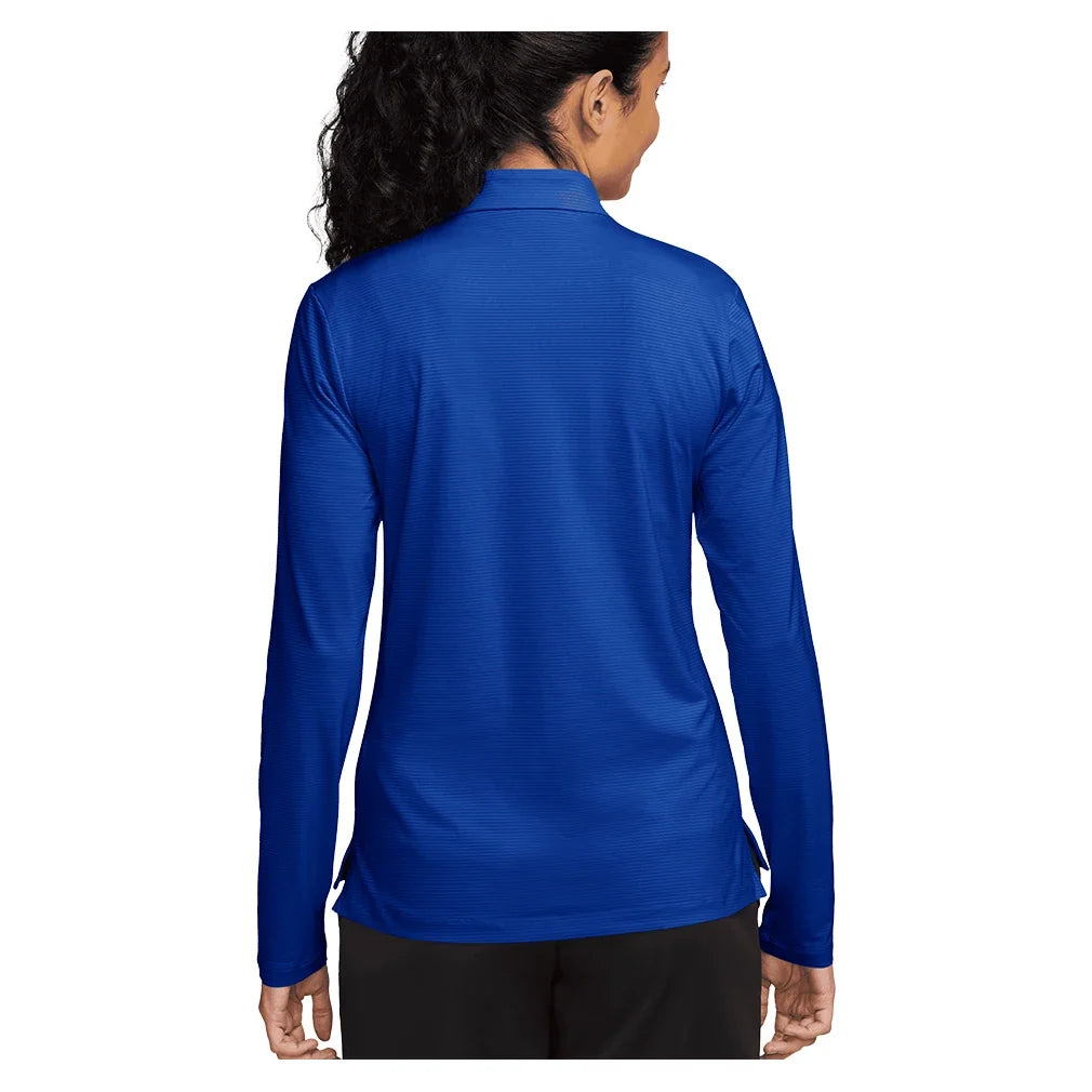 Women's Dri-FIT UV Victory 1/4-Zip Tennis Top Old Royal and White,Apparel,Nike,,,Tennis Express,HF6586-417_1