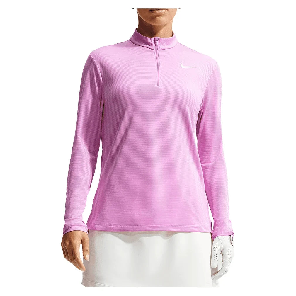 Women's Dri-FIT UV Victory Half-Zip Tennis Top Lt Magenta and White,Apparel,Nike,Lt Magenta/White,XS,Tennis Express,HF6586-503