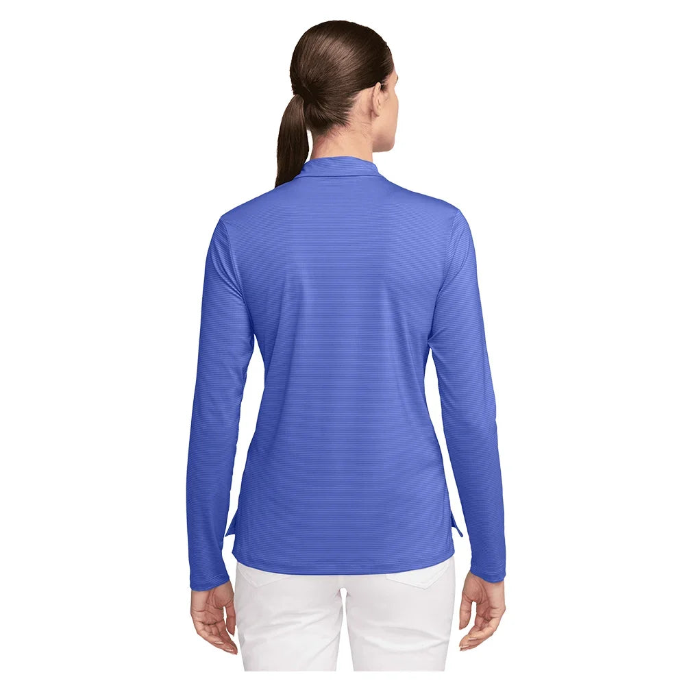 Women's Dri-FIT UV Victory Half Zip Tennis Top Sapphire and White-Apparel-Nike-HF6586-570S26-1-Tennis Express