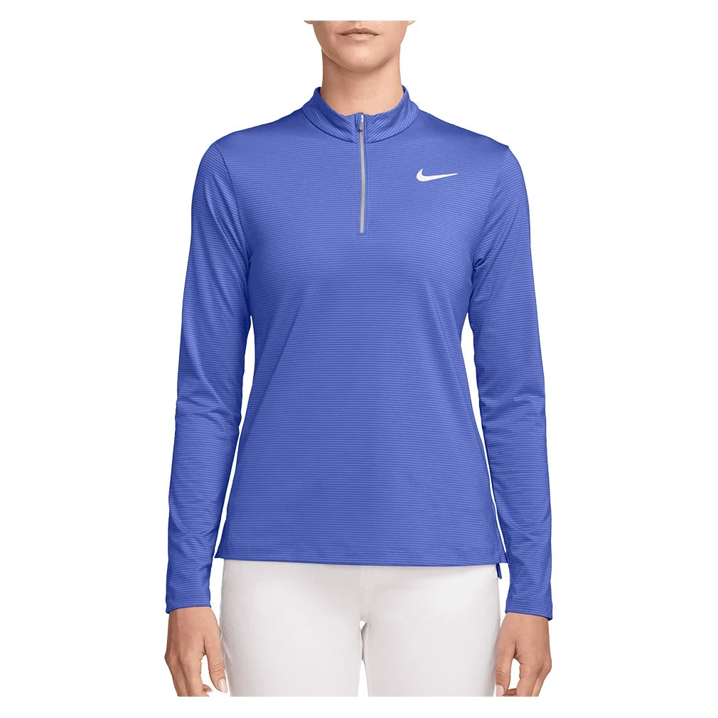 Women's Dri-FIT UV Victory Half Zip Tennis Top Sapphire and White-Apparel-Nike-HF6586-570S26-705566Tennis Express