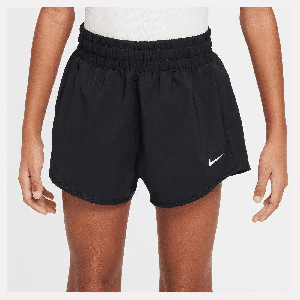 Girls' One Dri-Fit 2in1 3 inch Training Shorts Black and White-Apparel-Nike-HF8237-010-Tennis Express