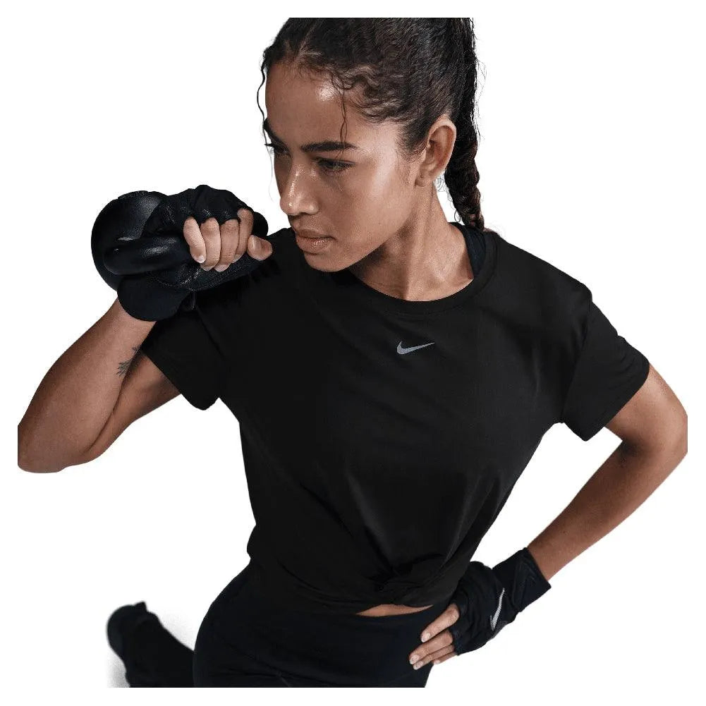 Women's One Classic Twist Short Sleeve Top-Apparel-Nike-HJ1054-010_1-Tennis Express