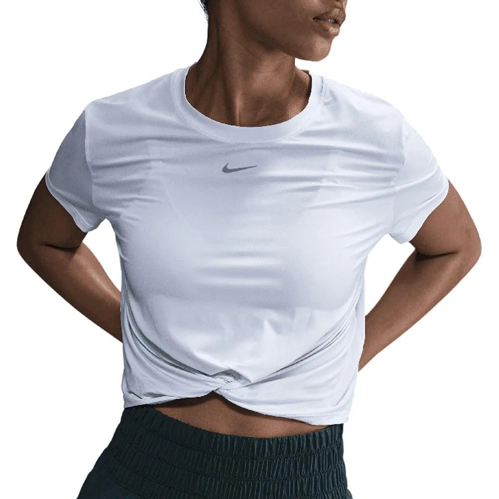 Women's One Classic Twist Short Sleeve Top-Apparel-Nike-HJ1054-100-Tennis Express