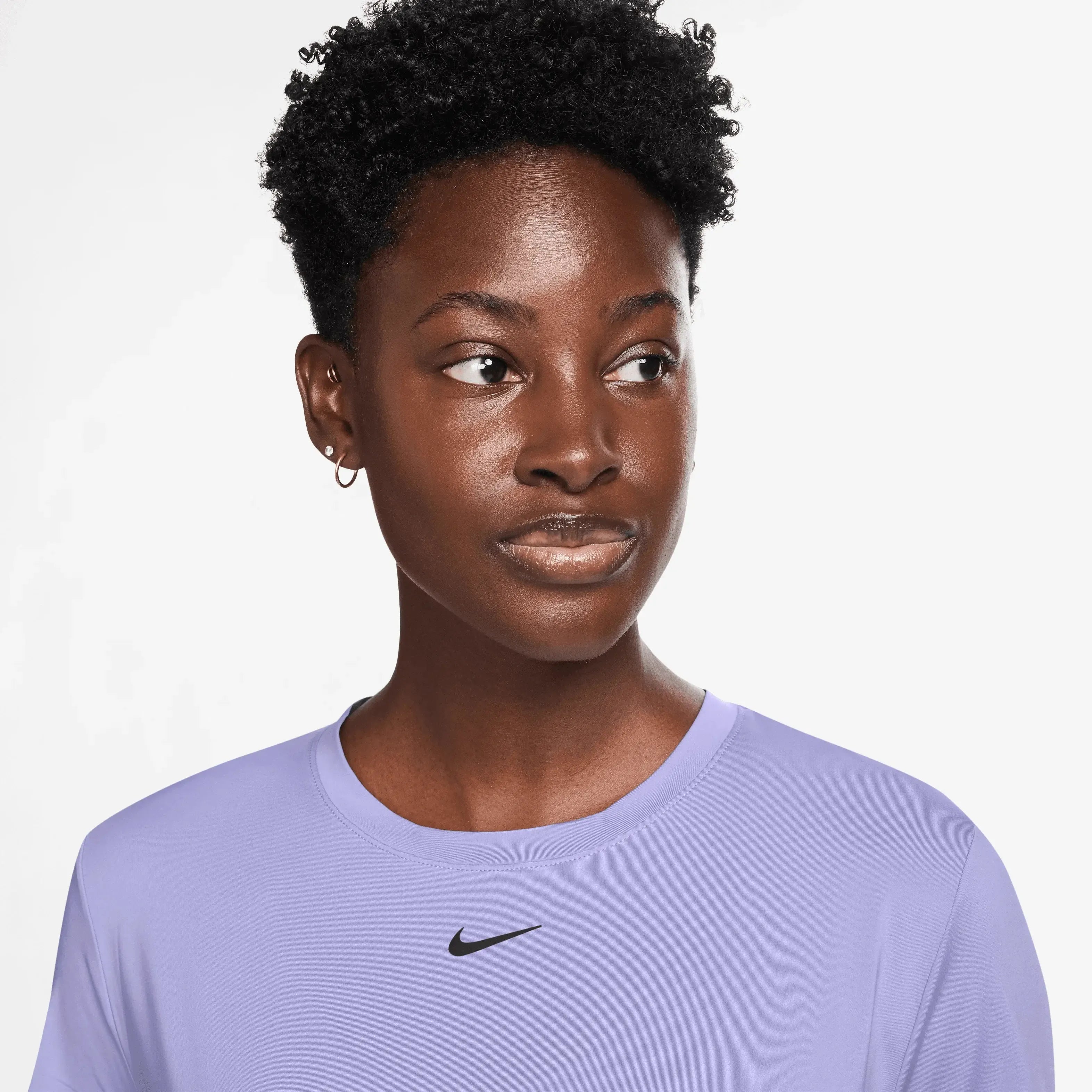 Women's One Classic Twist Short Sleeve Top Lilac Ice and Black-Apparel-Nike-HJ1054-533_5-Tennis Express