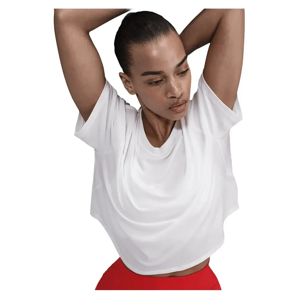 Women's One Relaxed Dri-FIT Cropped Short Sleeve Top-Apparel-Nike-HJ1065-100_1-Tennis Express