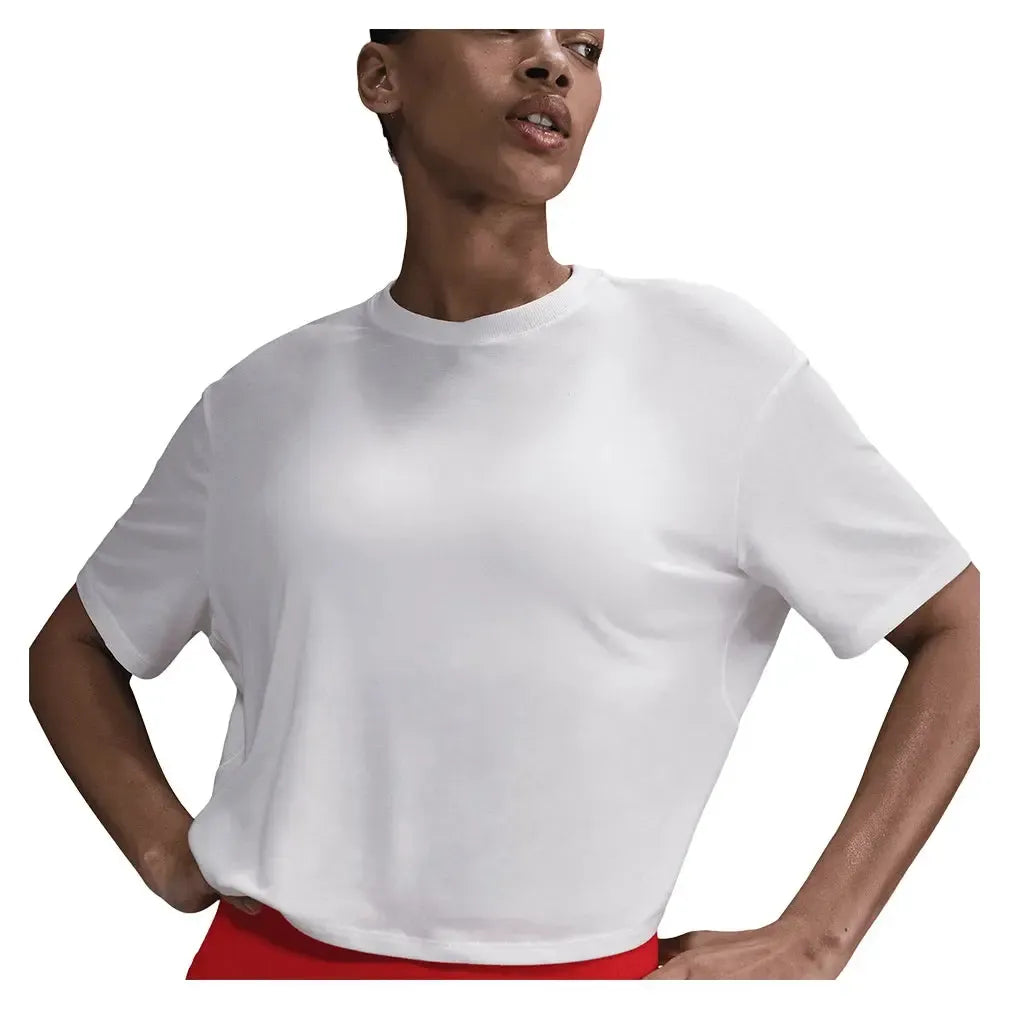 Women's One Relaxed Dri-FIT Cropped Short Sleeve Top-Apparel-Nike-HJ1065-100_5-Tennis Express