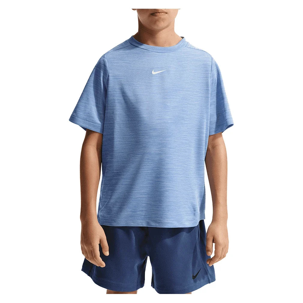 Boys' Dri-FIT Multi Short Sleeve Training Top-Apparel-Nike-HJ3771-407-Tennis Express