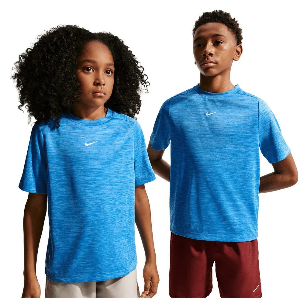 Boys' Dri-FIT Multi Short Sleeve Training Top,Apparel,Nike,,,Tennis Express,HJ3771-435_0d72dfea-76d5-4188-9fde-32353df3c5b3