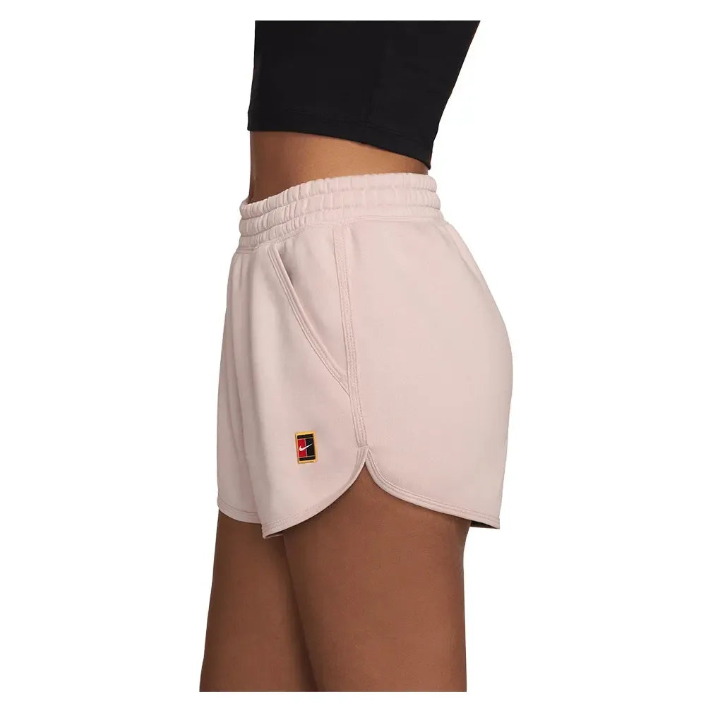 Women's Court Heritage Mid-Rise Fleece Tennis Shorts Silt Red-Apparel-Nike-HJ8990-667_1-Tennis Express