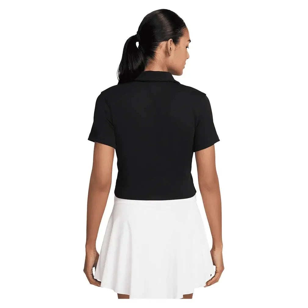 Women's Court Heritage Short-Sleeve Cropped Tennis Polo-Apparel-Nike-HJ8992-010_1-Tennis Express