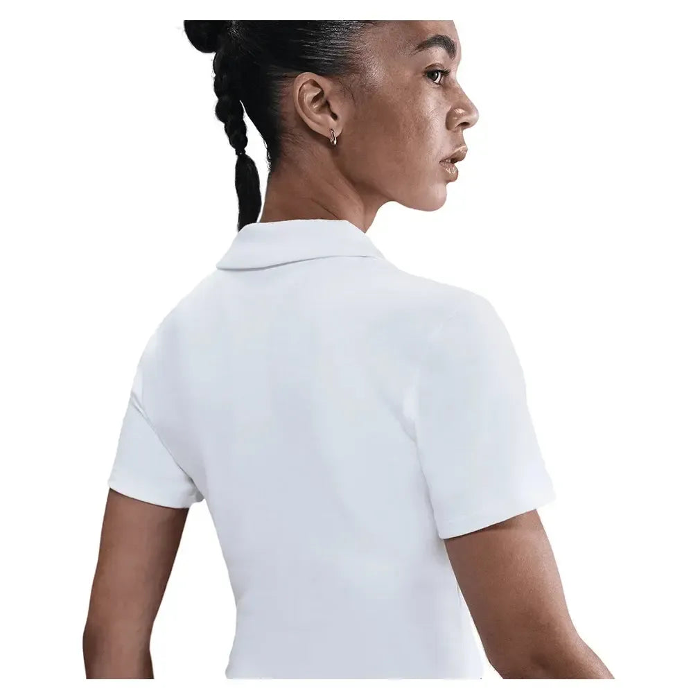 Women's Court Heritage Short-Sleeve Cropped Tennis Polo-Apparel-Nike-HJ8992-100_3-Tennis Express
