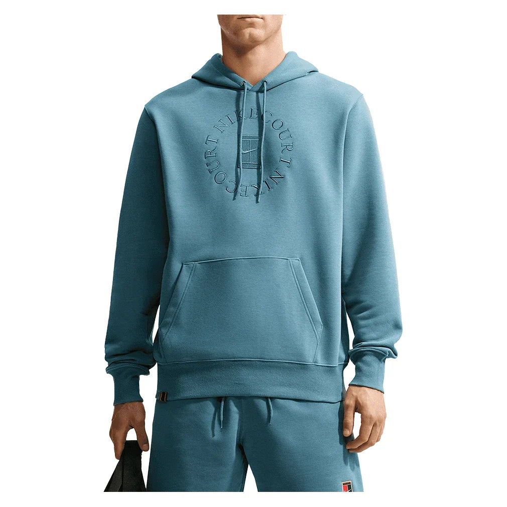 Men's Court Dri-FIT Heritage Fleece Pullover Tennis Hoodie Smokey Blue and New Slate,Apparel,Nike,Smokey Blue/New Slate,XS,Tennis Express,HM6759-008