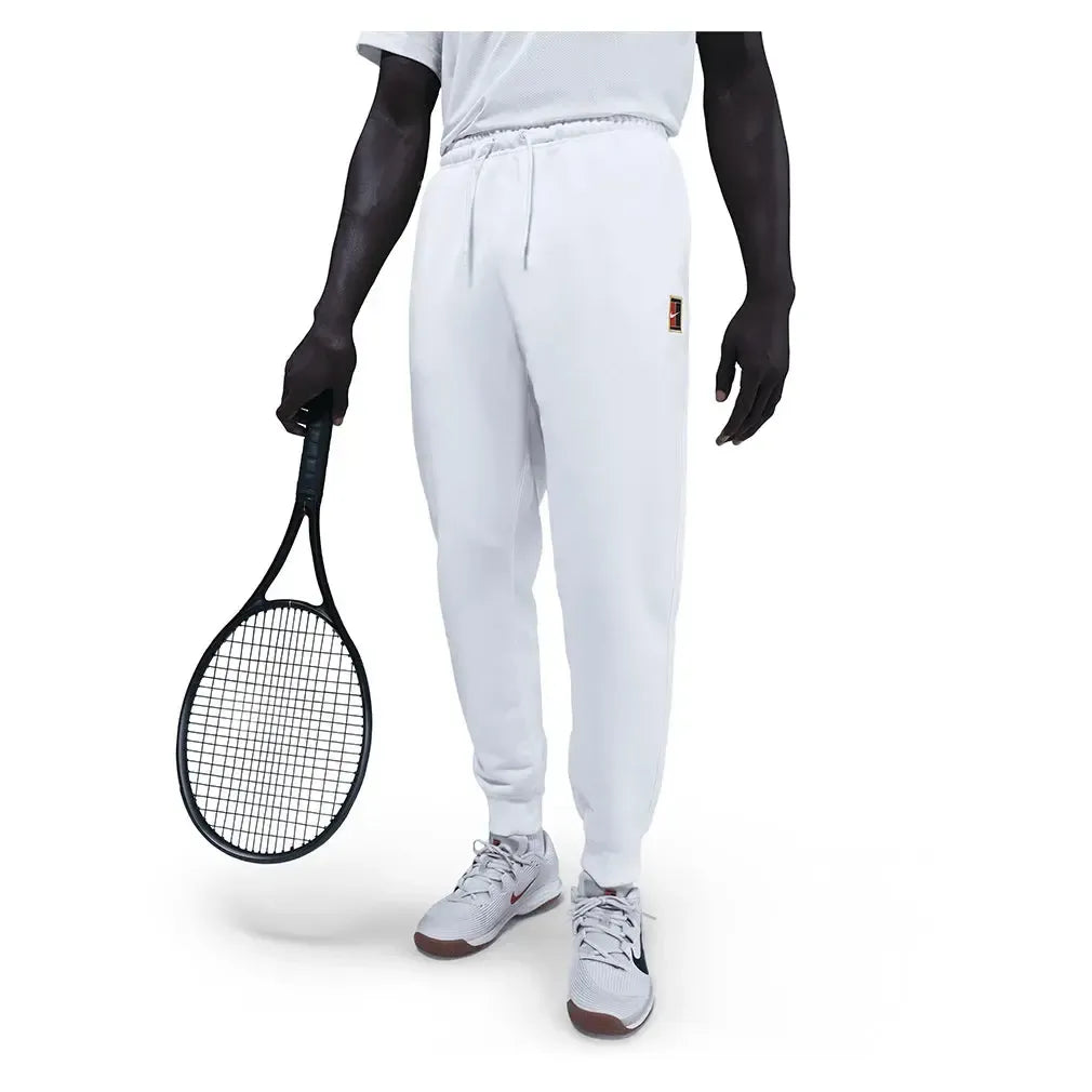 Men's Court Dri-FIT Heritage Fleece Tennis Jogger Pant White-Apparel-Nike-HM6766-100-Tennis Express