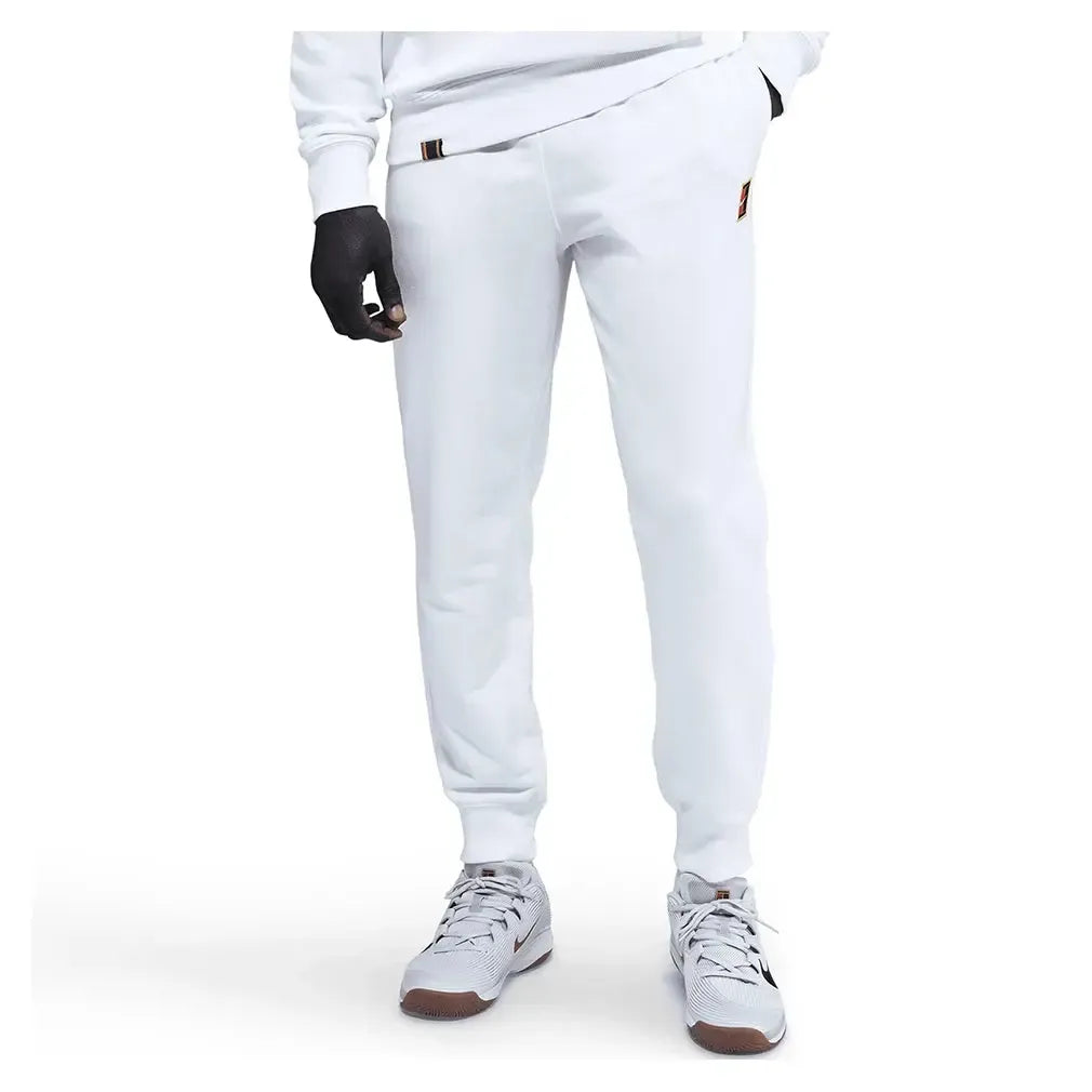 Men's Court Dri-FIT Heritage Fleece Tennis Jogger Pant White-Apparel-Nike-HM6766-100_2-Tennis Express