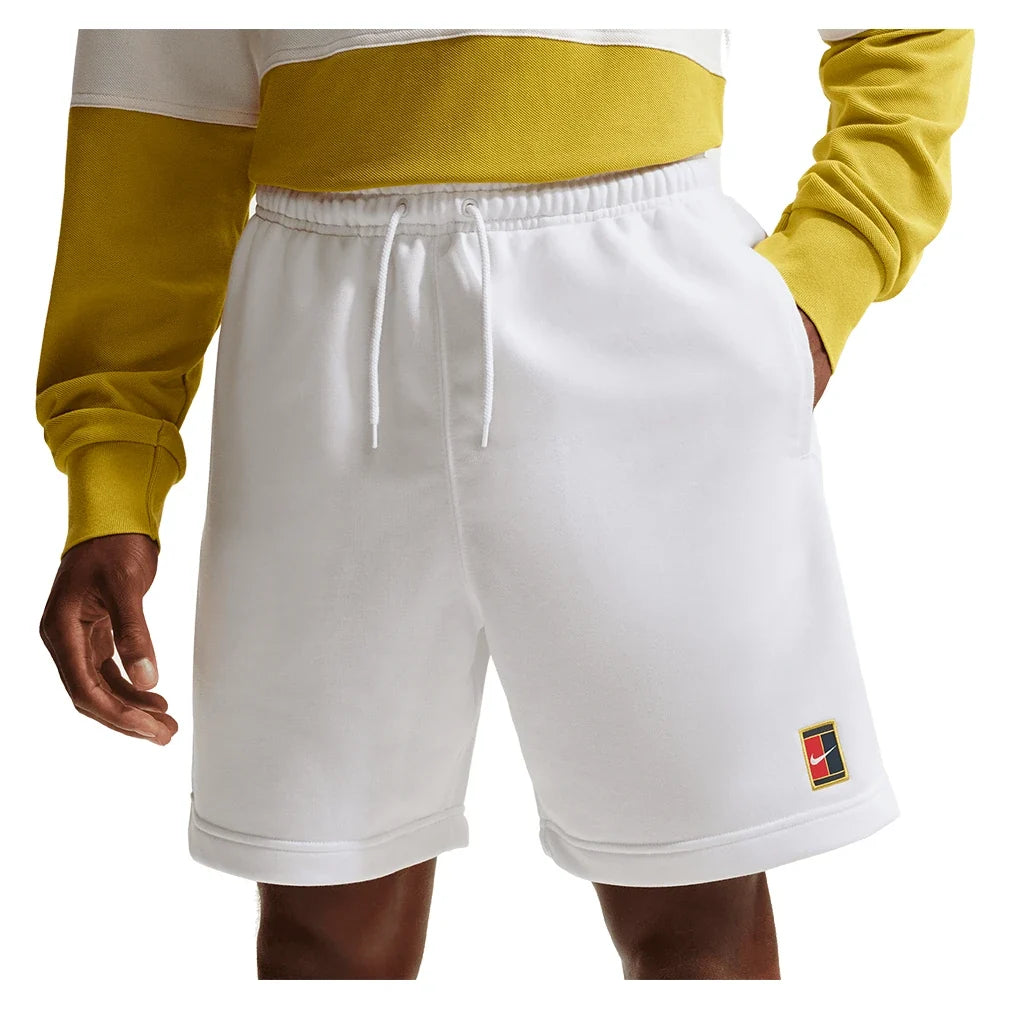 Men's Court Dri-FIT Heritage Fleece 6 Inch Tennis Short White-Apparel-Nike-HM6768-100-3-704821Tennis Express