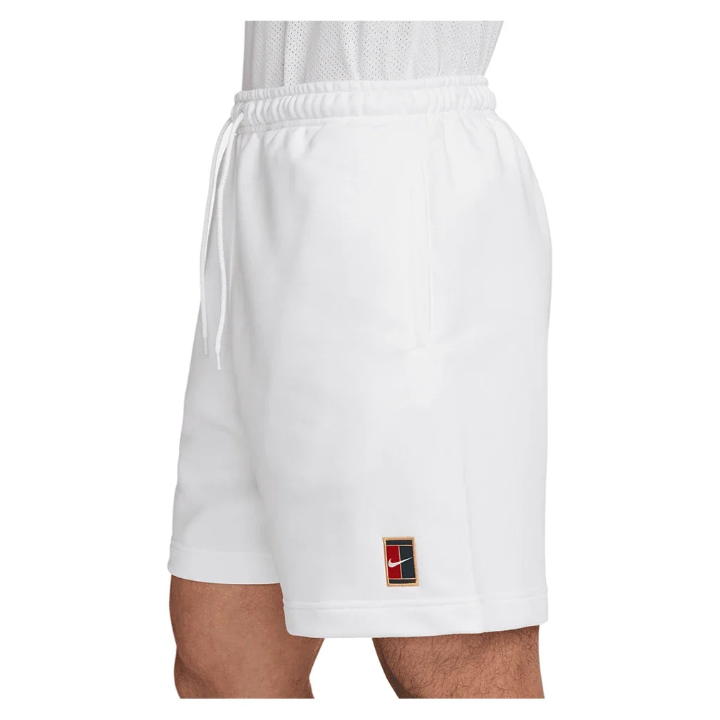 Men's Court Dri-FIT Heritage Fleece 6 Inch Tennis Short White-Apparel-Nike-HM6768-100-6-Tennis Express
