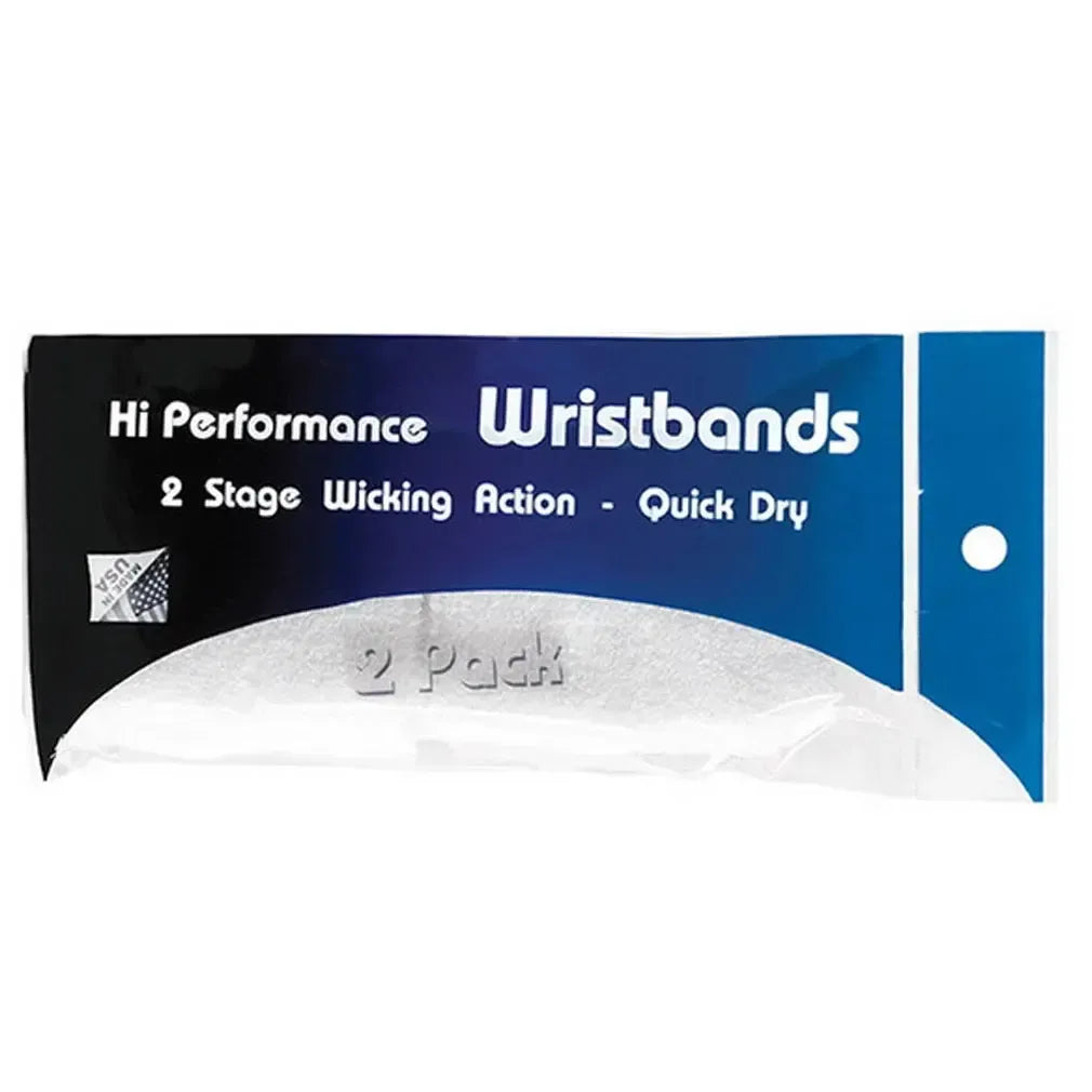 Hi Performance Tennis Wristbands 2 Pack-Accessories-Tourna-HPWB-2-W-Tennis Express