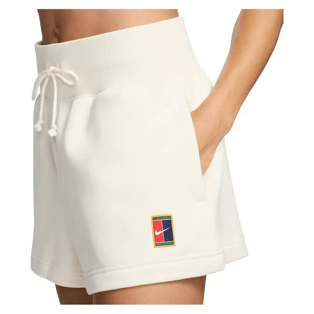 Women's Court Phoenix Fleece Tennis Short Pale Ivory-Apparel-Nike-HQ0364-110_4_d676c65a-049c-4cba-a182-c05edeae6849-Tennis Express