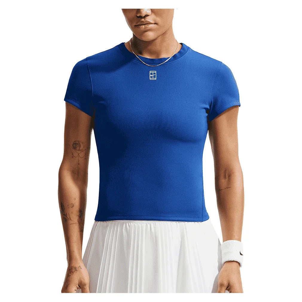 Women's Court Dri-FIT Advantage Short Sleeve Tennis Top,Apparel,Nike,417 Old Royal/White,XS,Tennis Express,HQ2994-417