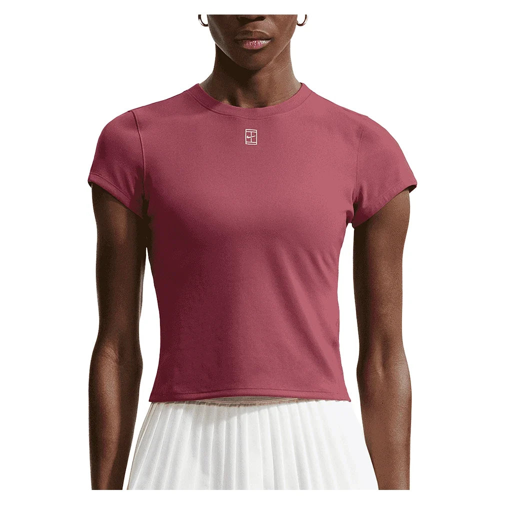 Women's Court Dri-FIT Advantage Short Sleeve Tennis Top,Apparel,Nike,654 Pink Smoke/White,XS,Tennis Express,HQ2994-654