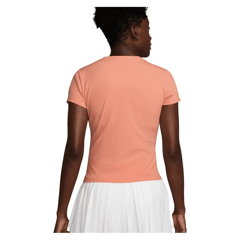 Women's Dri-Fit Advantage Short Sleeve Tennis Top Apricot Agate-Apparel-Nike-HQ2994-844_1-Tennis Express