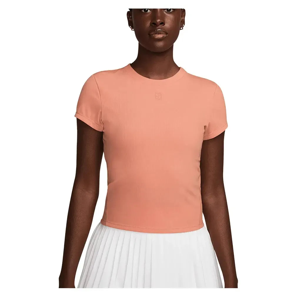 Women's Dri-Fit Advantage Short Sleeve Tennis Top Apricot Agate-Apparel-Nike-HQ2994-844_2-Tennis Express