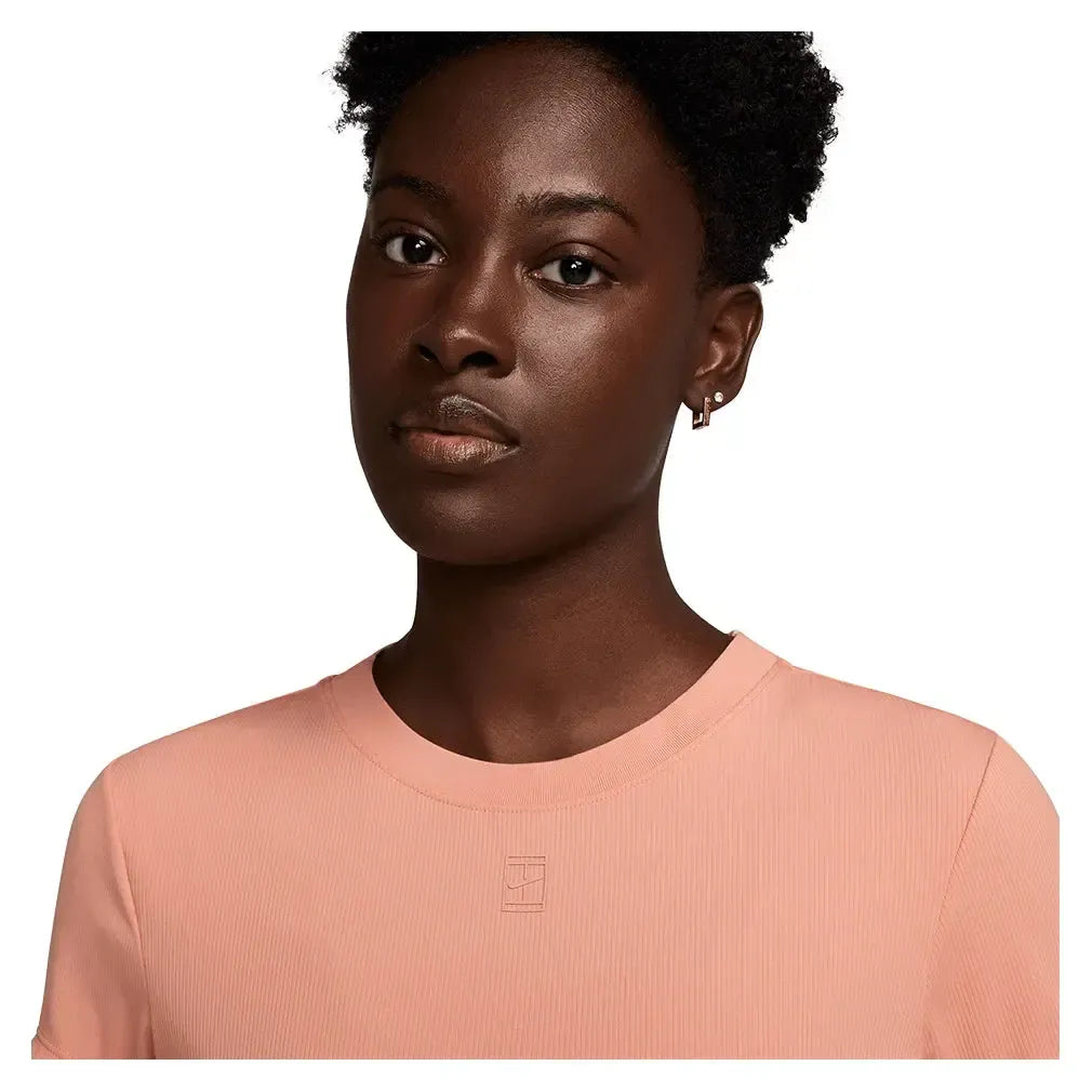 Women's Dri-Fit Advantage Short Sleeve Tennis Top Apricot Agate-Apparel-Nike-HQ2994-844_3-Tennis Express