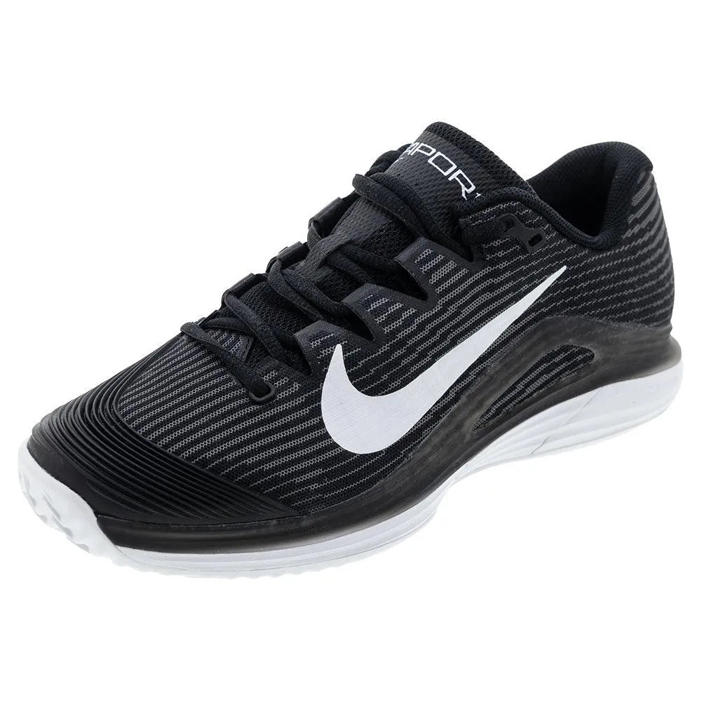 Mens Zoom Vapor 12 Clay Tennis Shoes Black and White-Footwear-Nike-HQ6026-001S25-Tennis Express