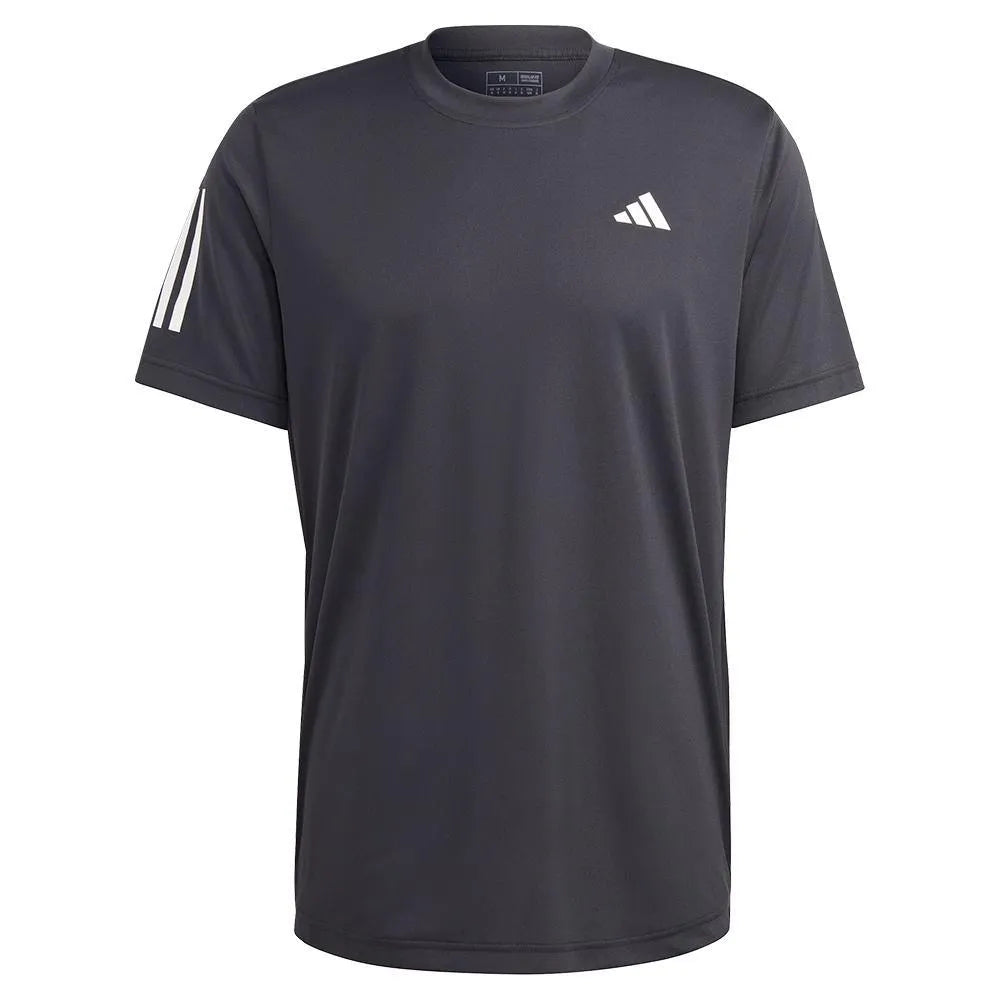 Men's Club 3 Stripe Tennis Top Black-Apparel-Adidas-HS3262-B-1_74e06b77-6ea6-4092-a253-cd7224d88a57-Tennis Express