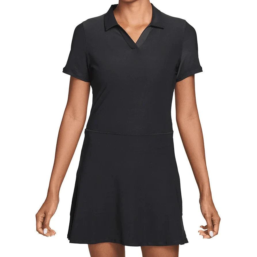 Women's Dri-FIT Victory Tennis Polo Dress Black and White-Apparel-Nike-IB0220-010S26-705339Tennis Express