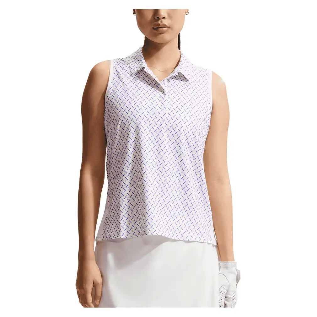 Women's Dri-FIT Victory Sleeveless Print Tennis Polo-Apparel-Nike-IB0321-100-3-Tennis Express
