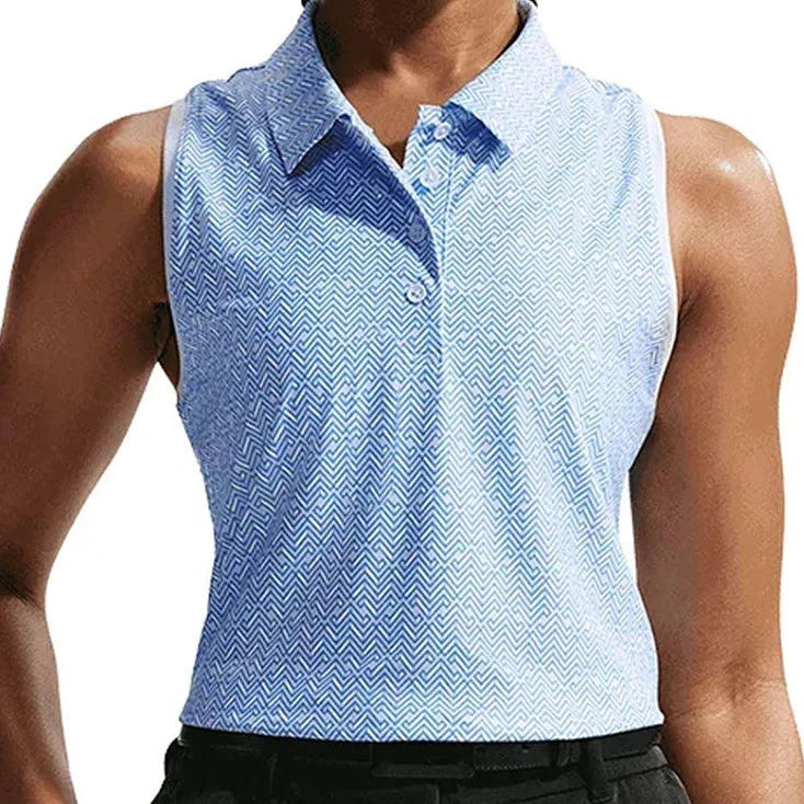 Women's Dri-FIT Victory Sleeveless Print Tennis Polo,Apparel,Nike,407 Hydrogen/University Blue,XS,Tennis Express,IB0321-407_e6db9793-6b79-4fa5-95f0-a3ff177b0db6
