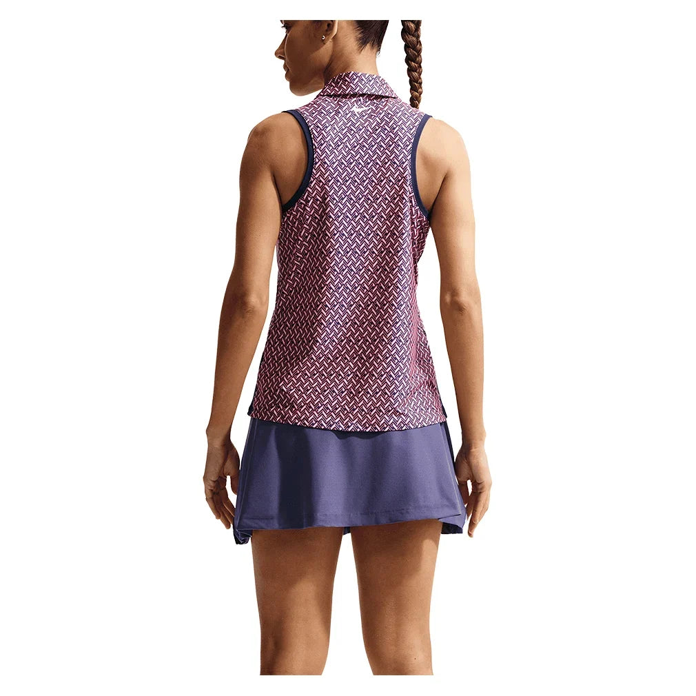 Women's Dri-FIT Victory Sleeveless Print Tennis Polo-Apparel-Nike-IB0321-410_2-Tennis Express