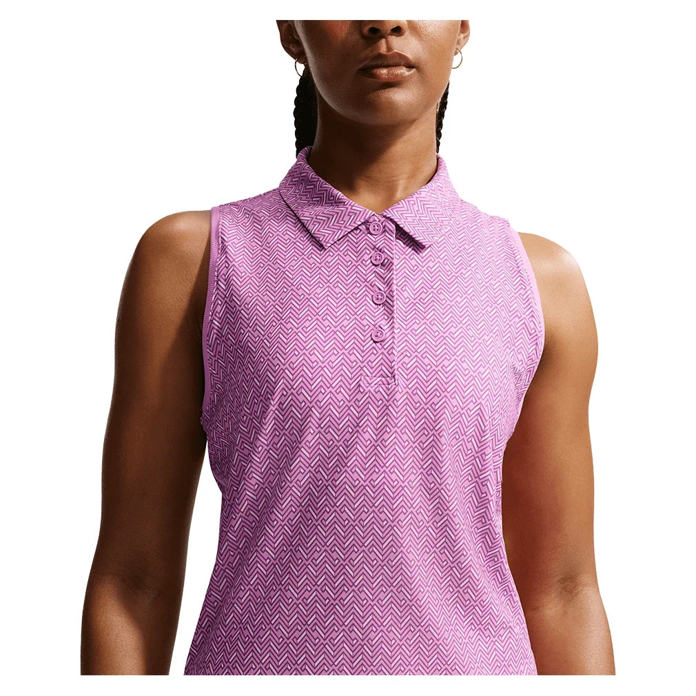 Women's Dri-FIT Victory Sleeveless Print Tennis Polo-Apparel-Nike-IB0321-503_2-Tennis Express