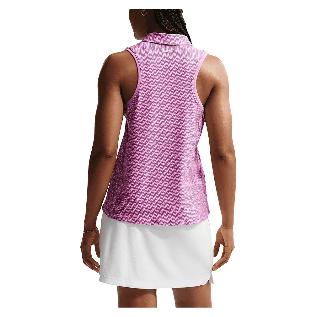 Women's Dri-FIT Victory Sleeveless Print Tennis Polo-Apparel-Nike-IB0321-503_4-Tennis Express