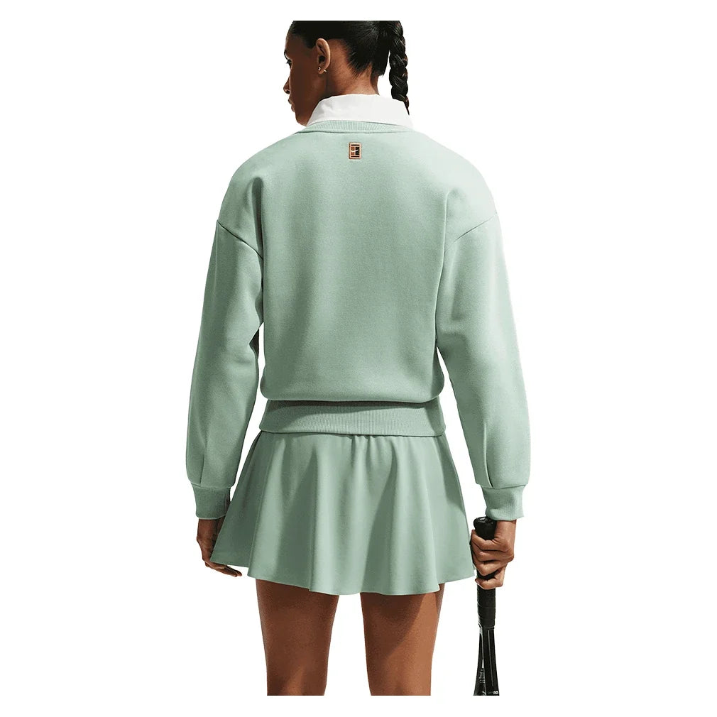 Women's Court Collection Fleece Tennis Crew Steam and Barely Green,Apparel,Nike,,,Tennis Express,IB0757-006_4