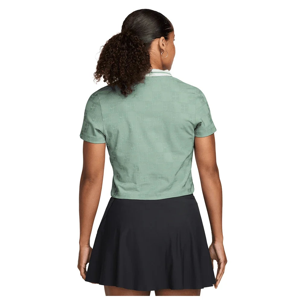Women's Dri-FIT Court Collection Cropped Tennis Polo Steam and Barely Green,Apparel,Nike,,,Tennis Express,IB0772-006-2