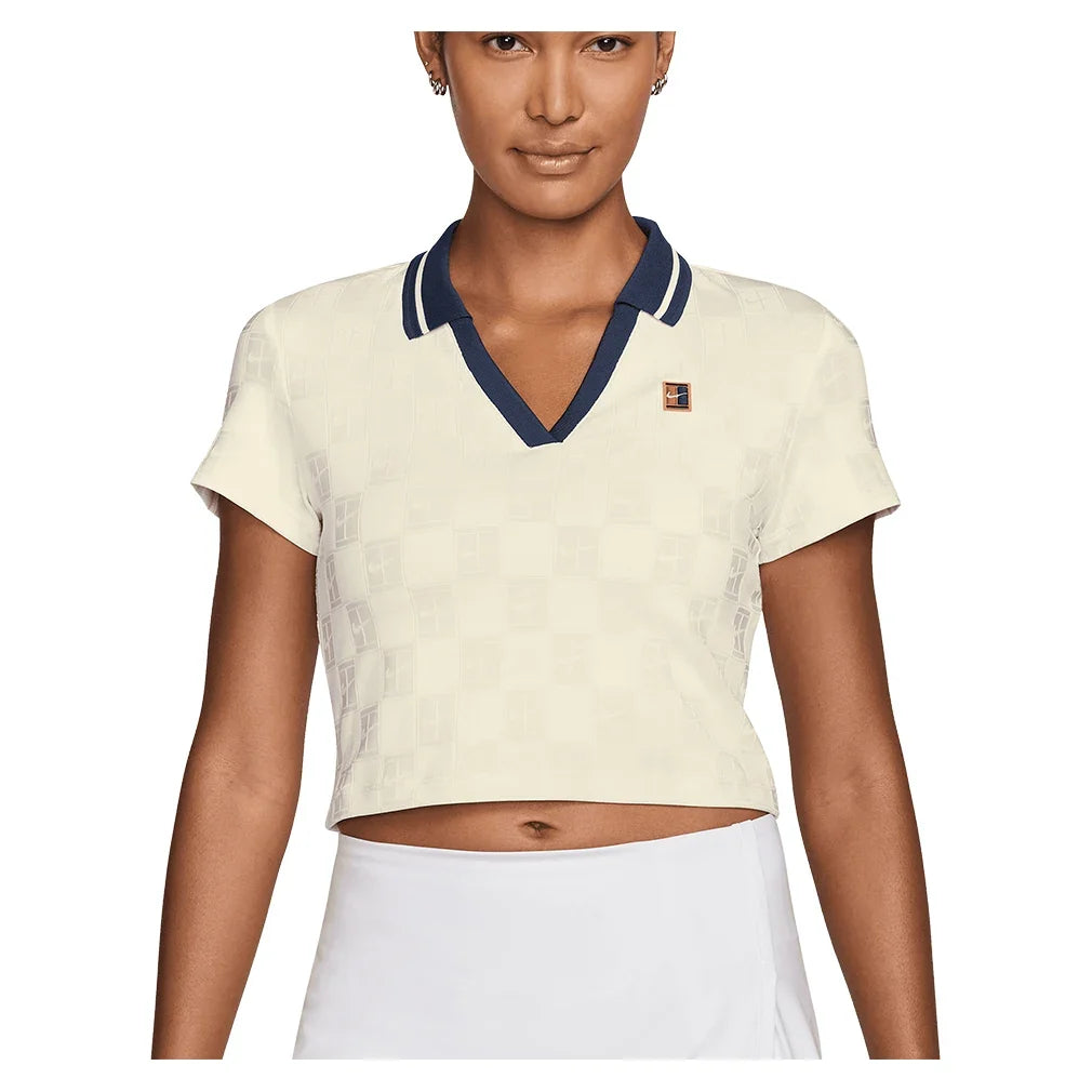 Women's Dri-FIT Court Collection Cropped Tennis Polo Sail and Midnight Navy-Apparel-Nike-IB0772-133_1-705596Tennis Express