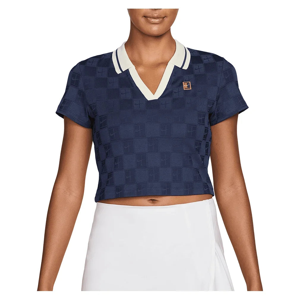 Women's Dri-FIT Court Collection Cropped Tennis Polo Midnight Navy and Sail-Apparel-Nike-IB0772-410S26-705601Tennis Express
