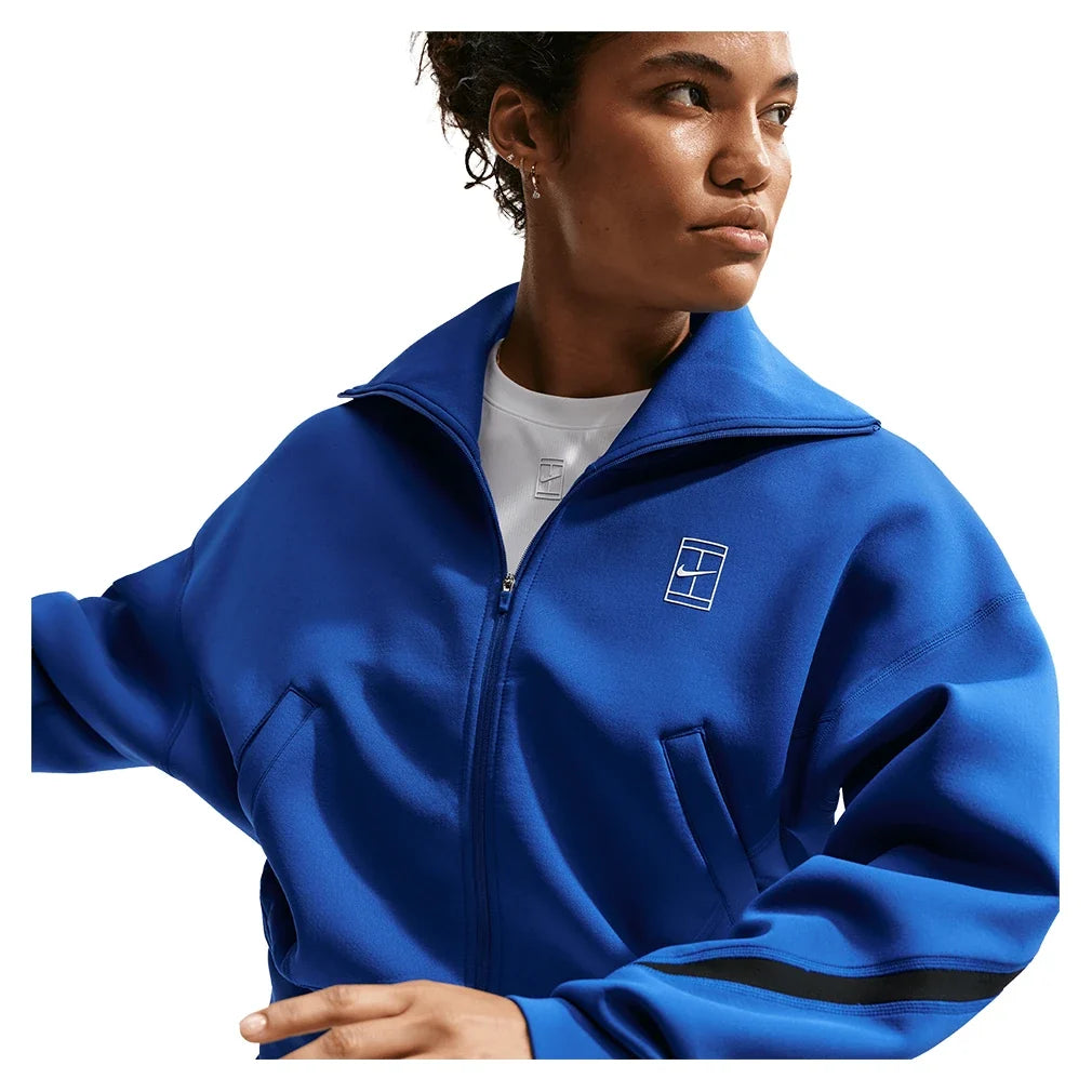 Women's Court Dri-FIT Advantage Full Zip Tennis Jacket Old Royal and White,Apparel,Nike,,,Tennis Express,IB0776-417_5