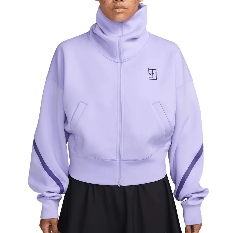Women's Court Dri-FIT Advantage Full Zip Tennis Jacket Purple Pulse and Black, Nike, Purple Pulse/Black, Tennis Express, IB0776-580H26-PURPLE-PULSE-BLACK-1