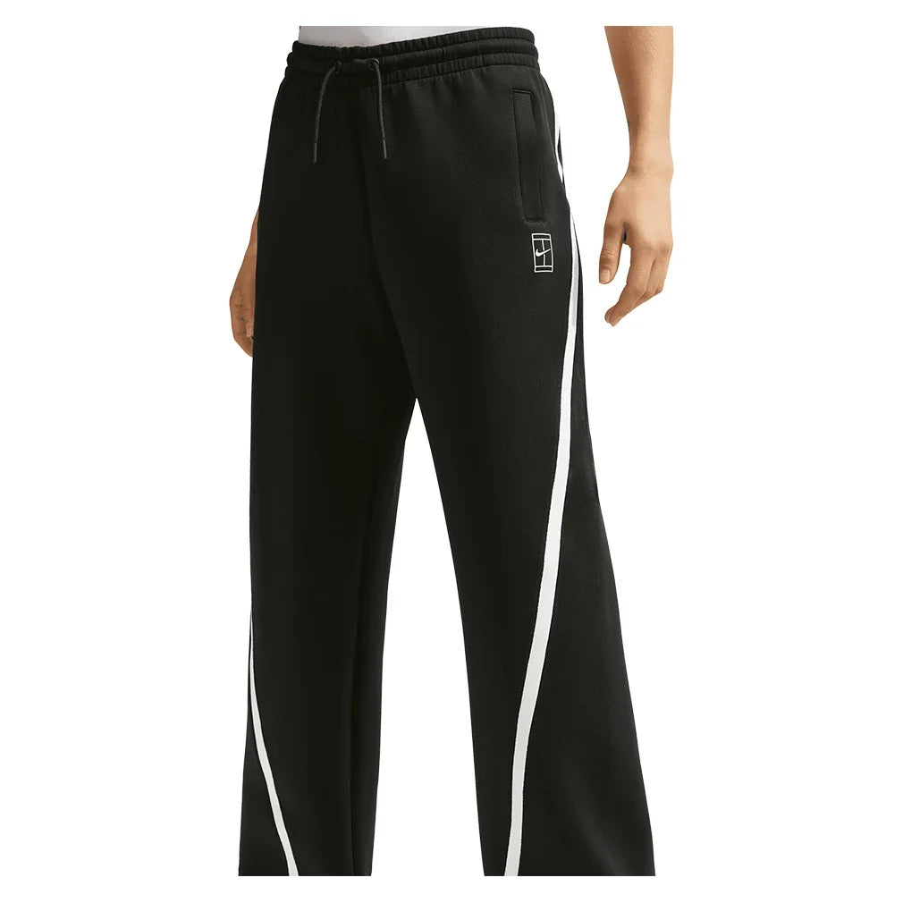 Women's Court Dri-FIT Advantage Mid Rise Tennis Pant Black and White-Apparel-Nike-IB0782-010_3-Tennis Express