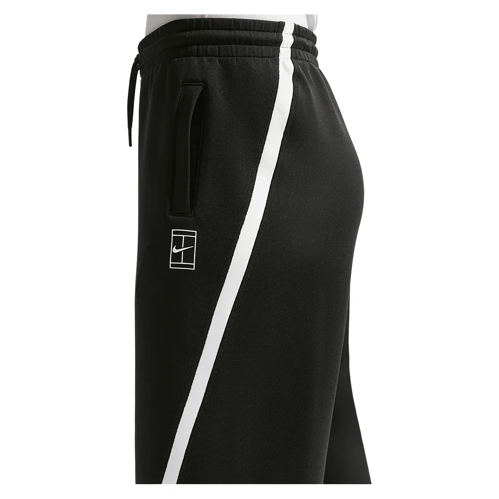 Women's Court Dri-FIT Advantage Mid Rise Tennis Pant Black and White-Apparel-Nike-IB0782-010_4-Tennis Express