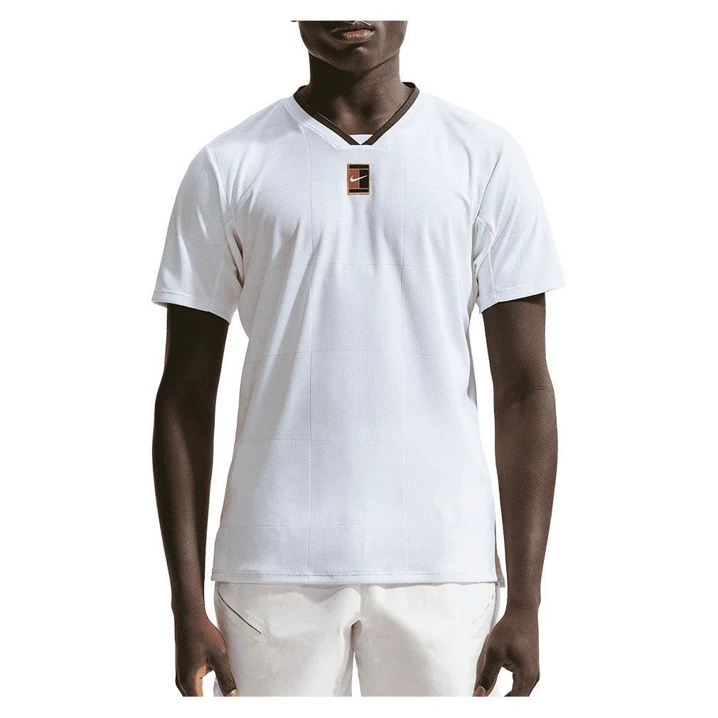 Men's London Court Dri-FIT Slam Tennis Top,Apparel,Nike,100 White/Gorge Green,XS,Tennis Express,IB1012-100_29c0f0fc-bf0f-4eb8-bd43-45fbd7d97468