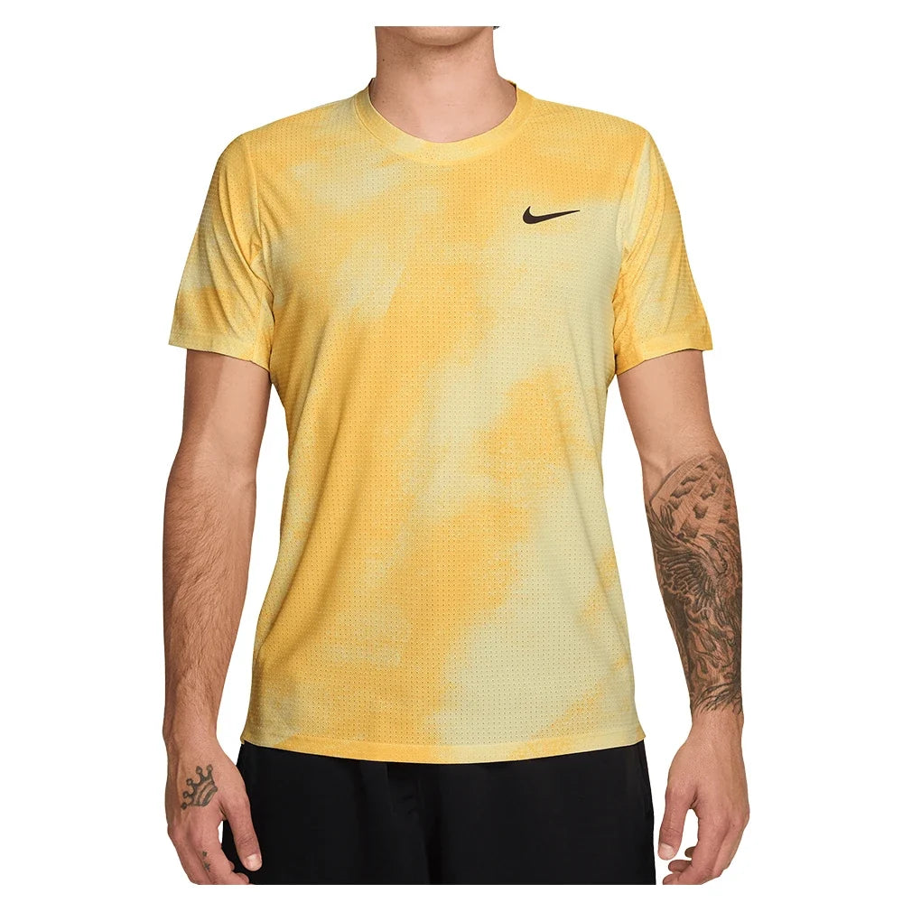 Men's Paris Court Dri-FIT Advantage Slam Tennis Top,Apparel,Nike,744 Alabaster/Topaz Gold,XS,Tennis Express,IB1016-744