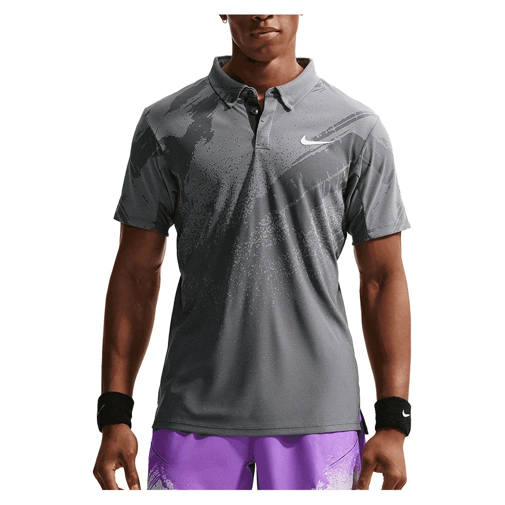 Men's Paris Court Dri-FIT Advantage Slam Tennis Polo,Apparel,Nike,060 Anthracite/Cool Grey,XS,Tennis Express,IB1028-060
